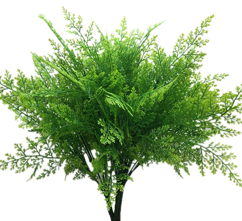 LOVENIMEN Artificial Shrubs, Persian Fern Leaves Plastic Plants Greenery Grass Simulation Fake Bushes Outdoor Indoor Home Garden Verandah Parterre Table Centerpieces Arrangements Decoration 4 pcs - Image 1